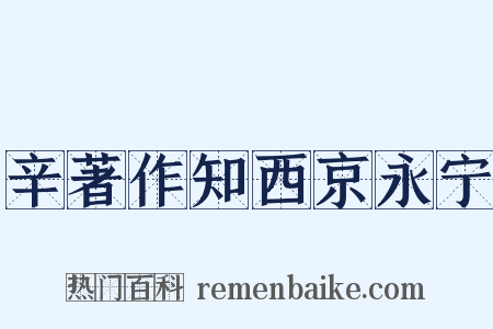 辛著作知西京永宁是什么意思的图片